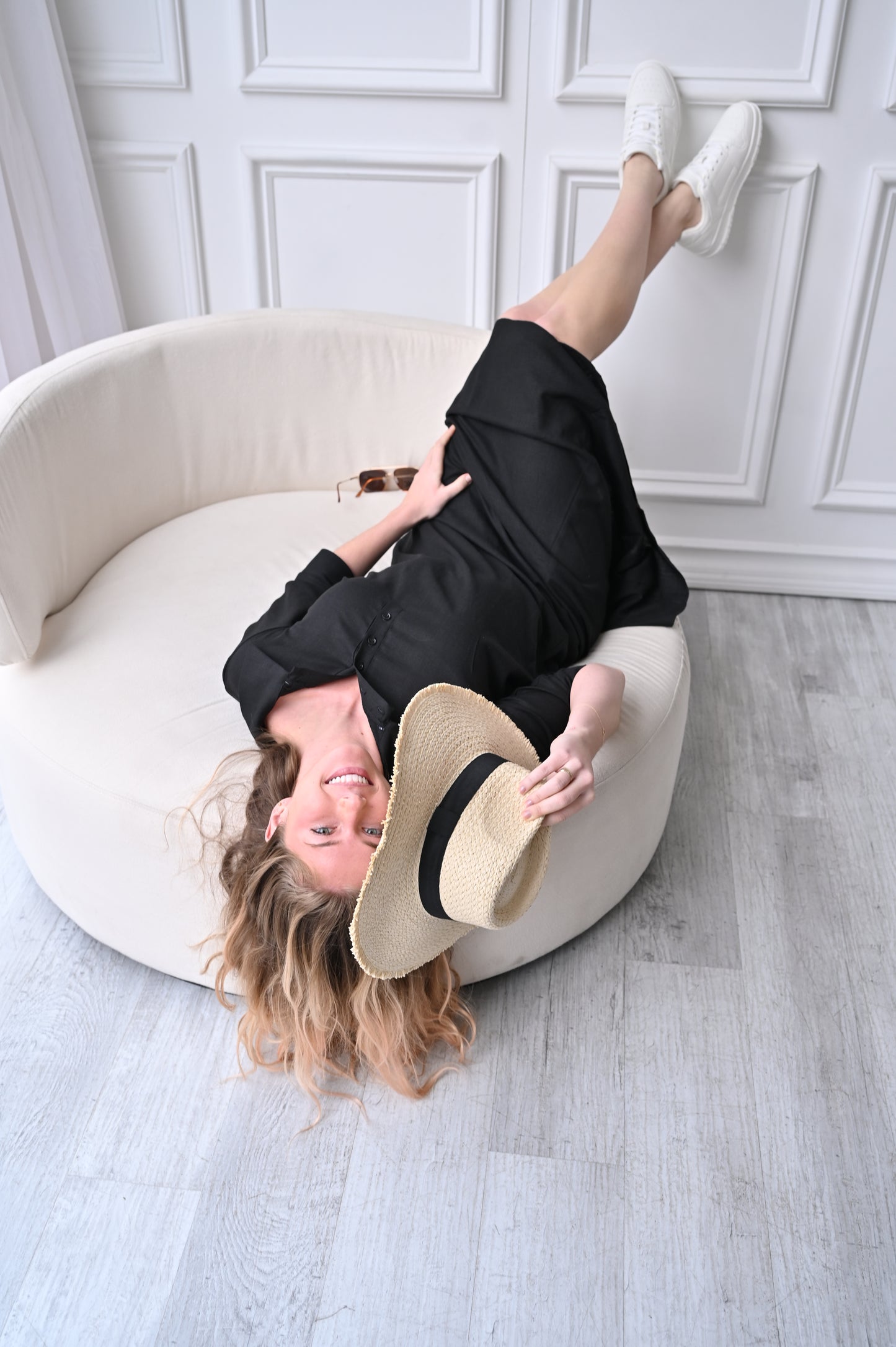 Mia Dress - Black Linen