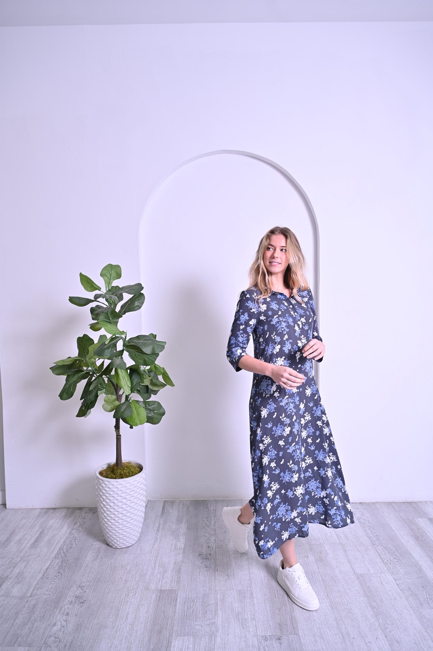 Mia Dress - Blue Floral