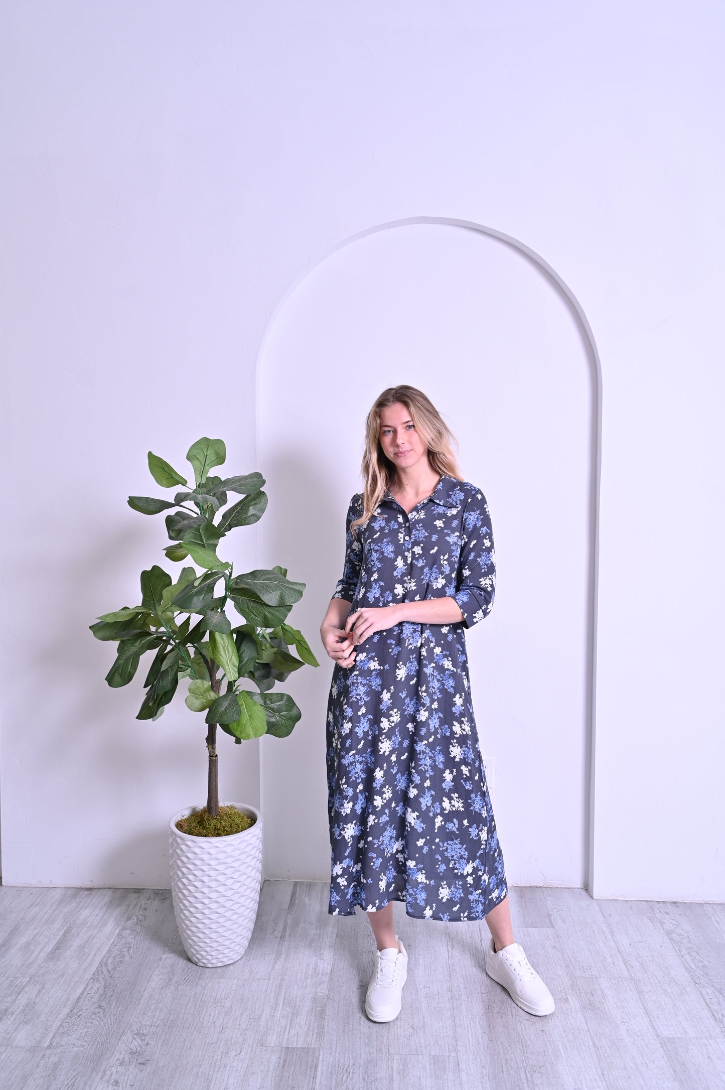 Mia Dress - Blue Floral
