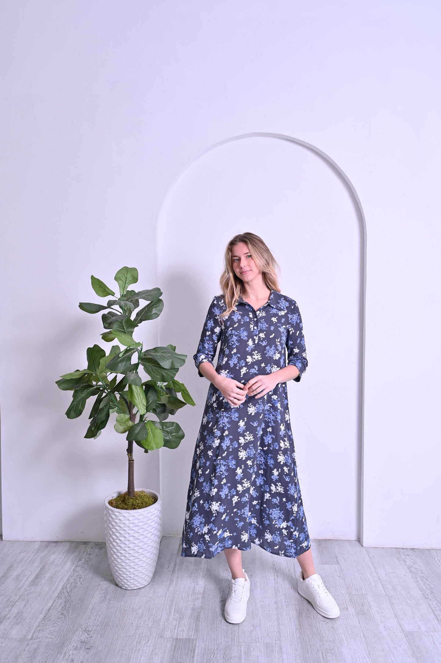 Mia Dress - Blue Floral