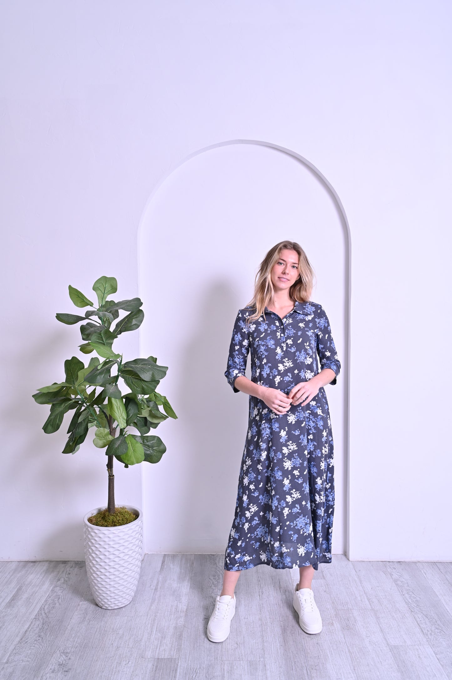 Mia Dress - Blue Floral