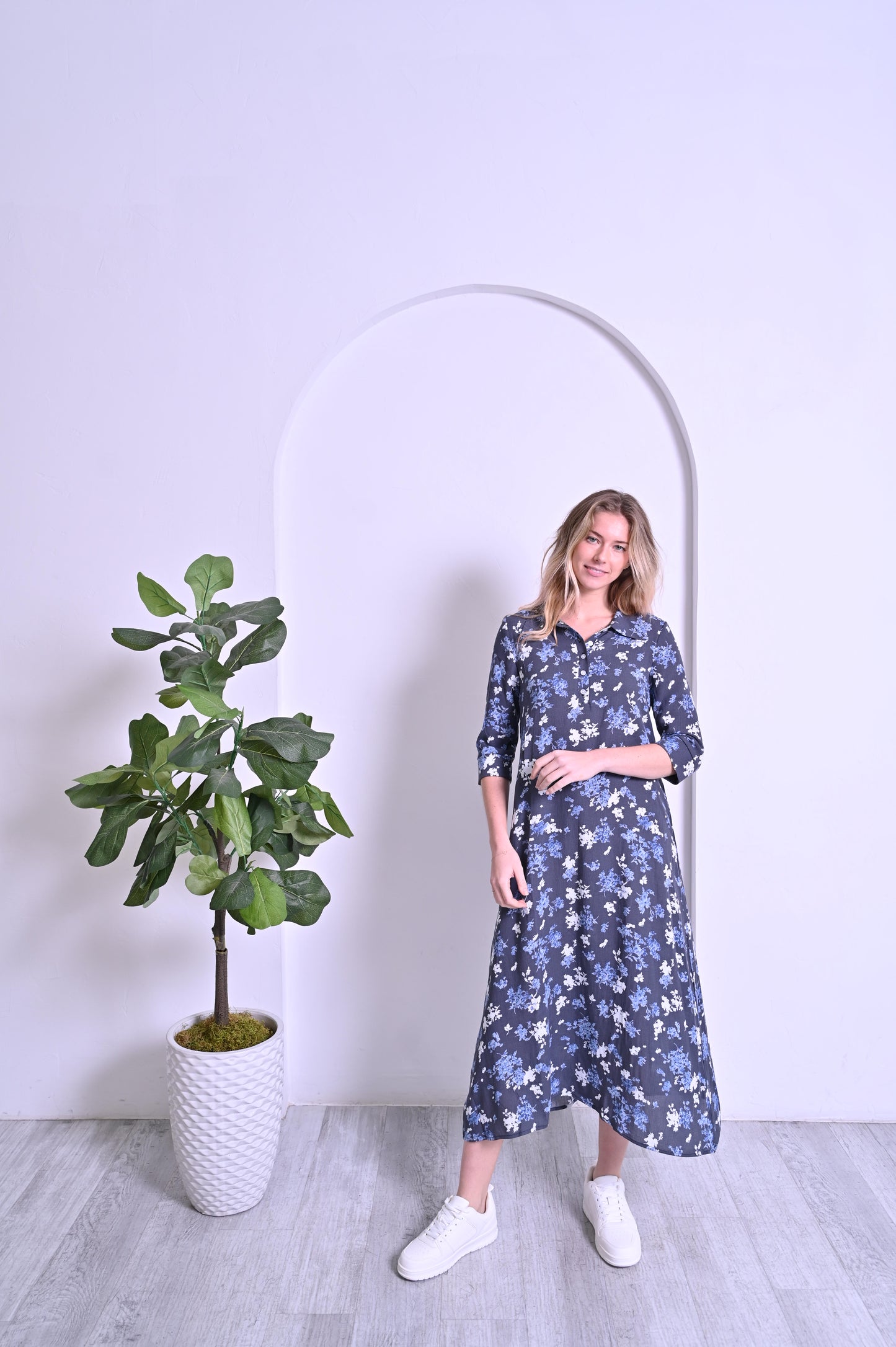 Mia Dress - Blue Floral