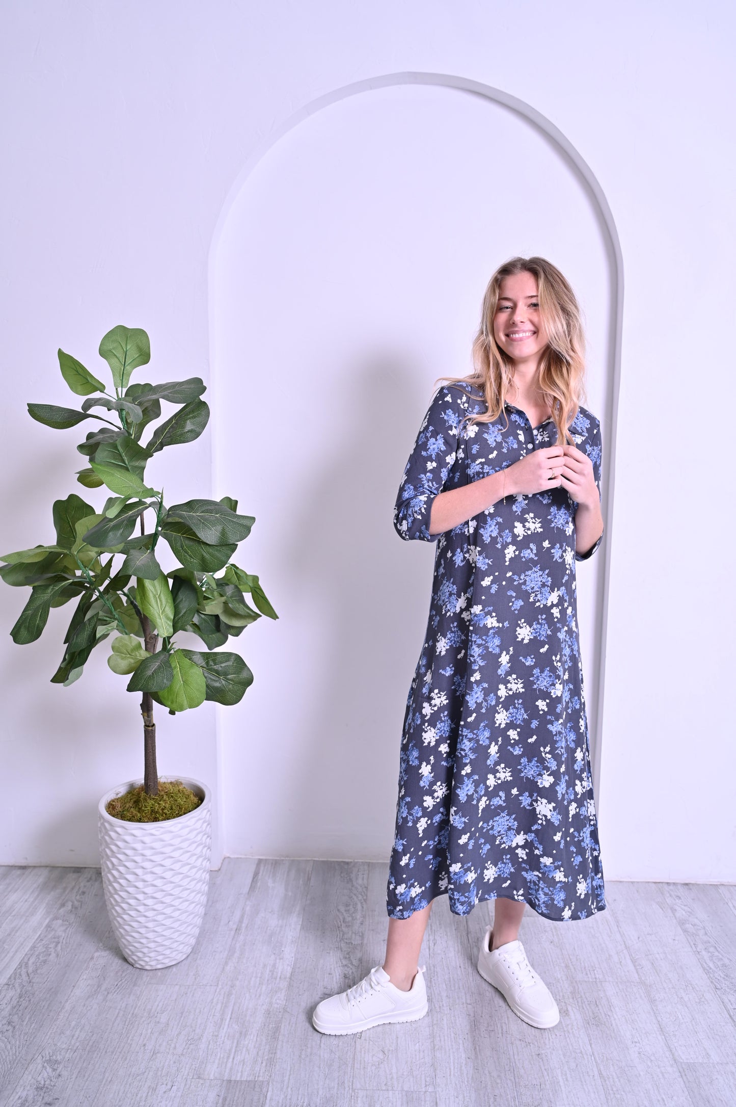 Mia Dress - Blue Floral
