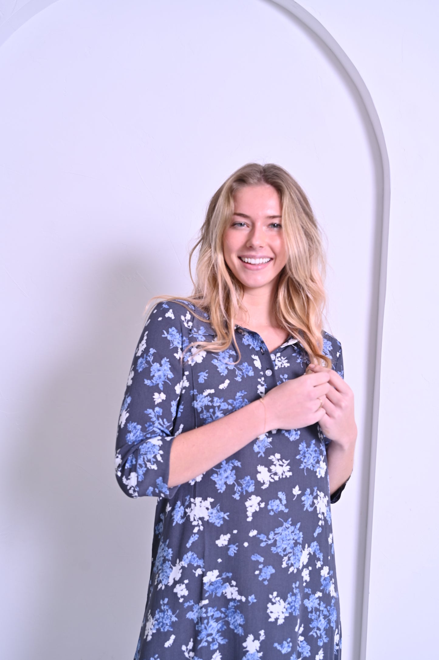 Mia Dress - Blue Floral