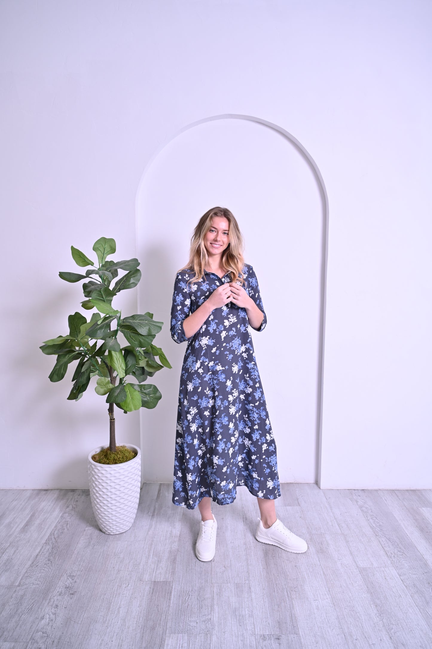 Mia Dress - Blue Floral