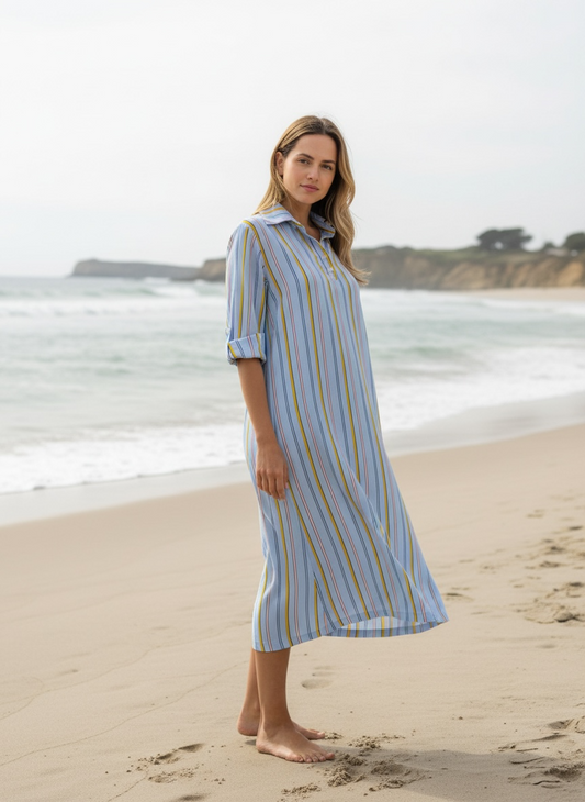Ivy Dress - Blue Stripe