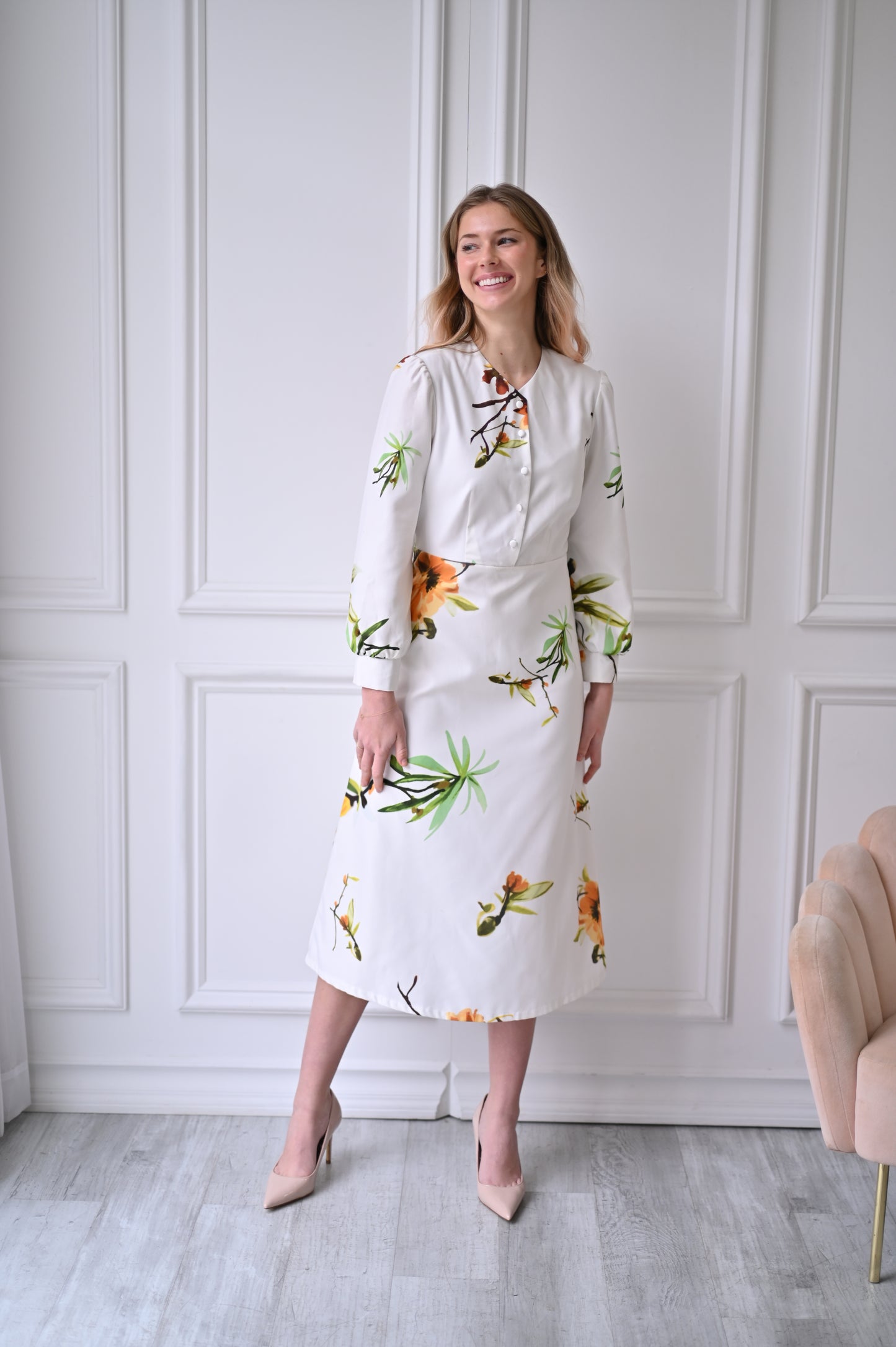 Bella Dress - Ivory Floral