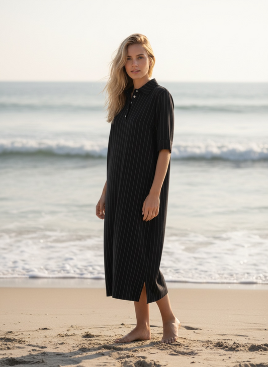 Ivy Dress - Black Stripe