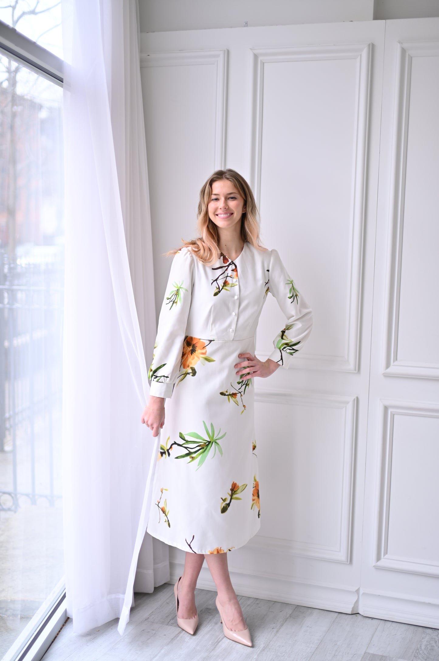 Bella Dress - Ivory Floral