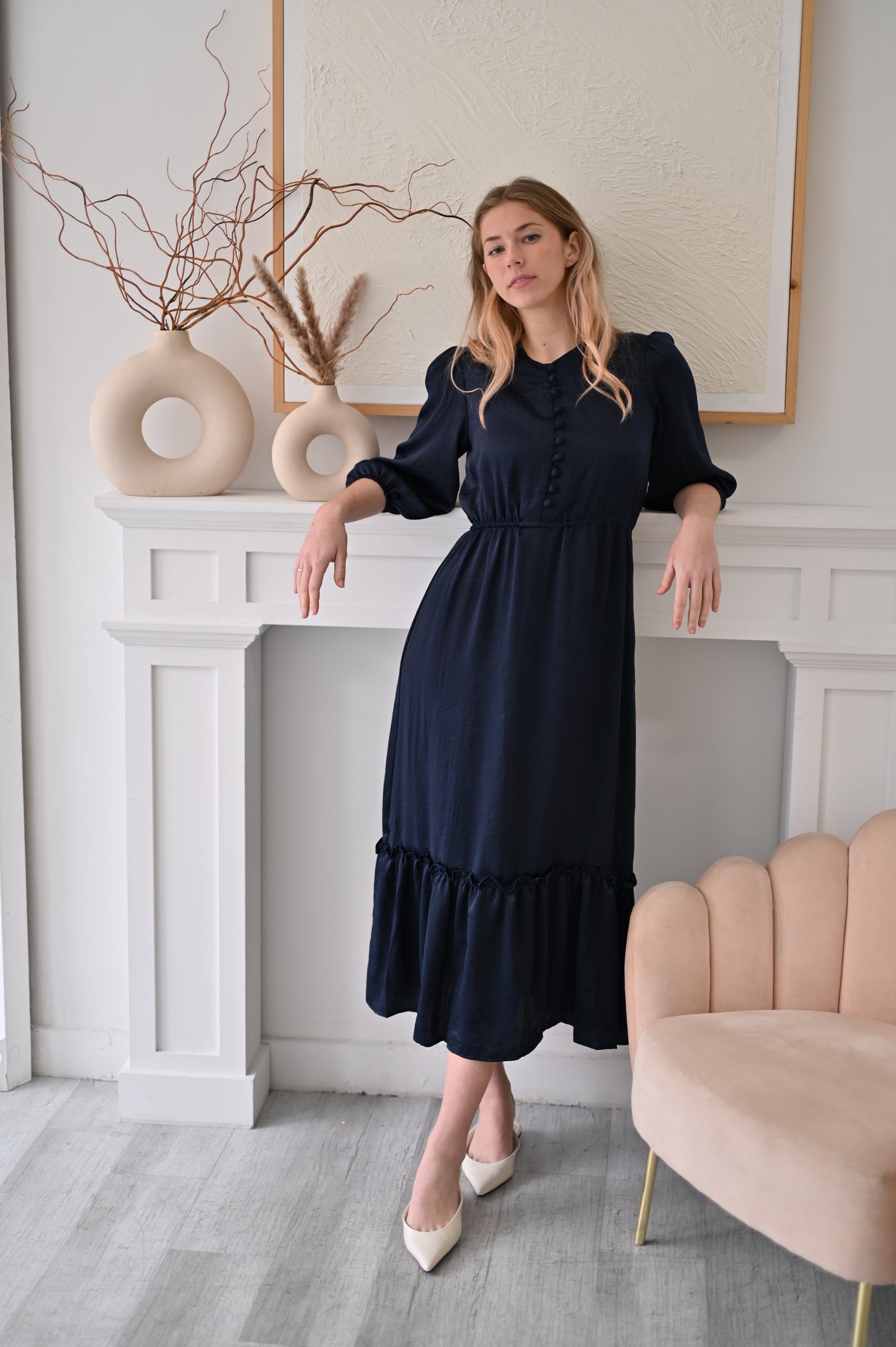 Caroline Dress - Midnight Blue