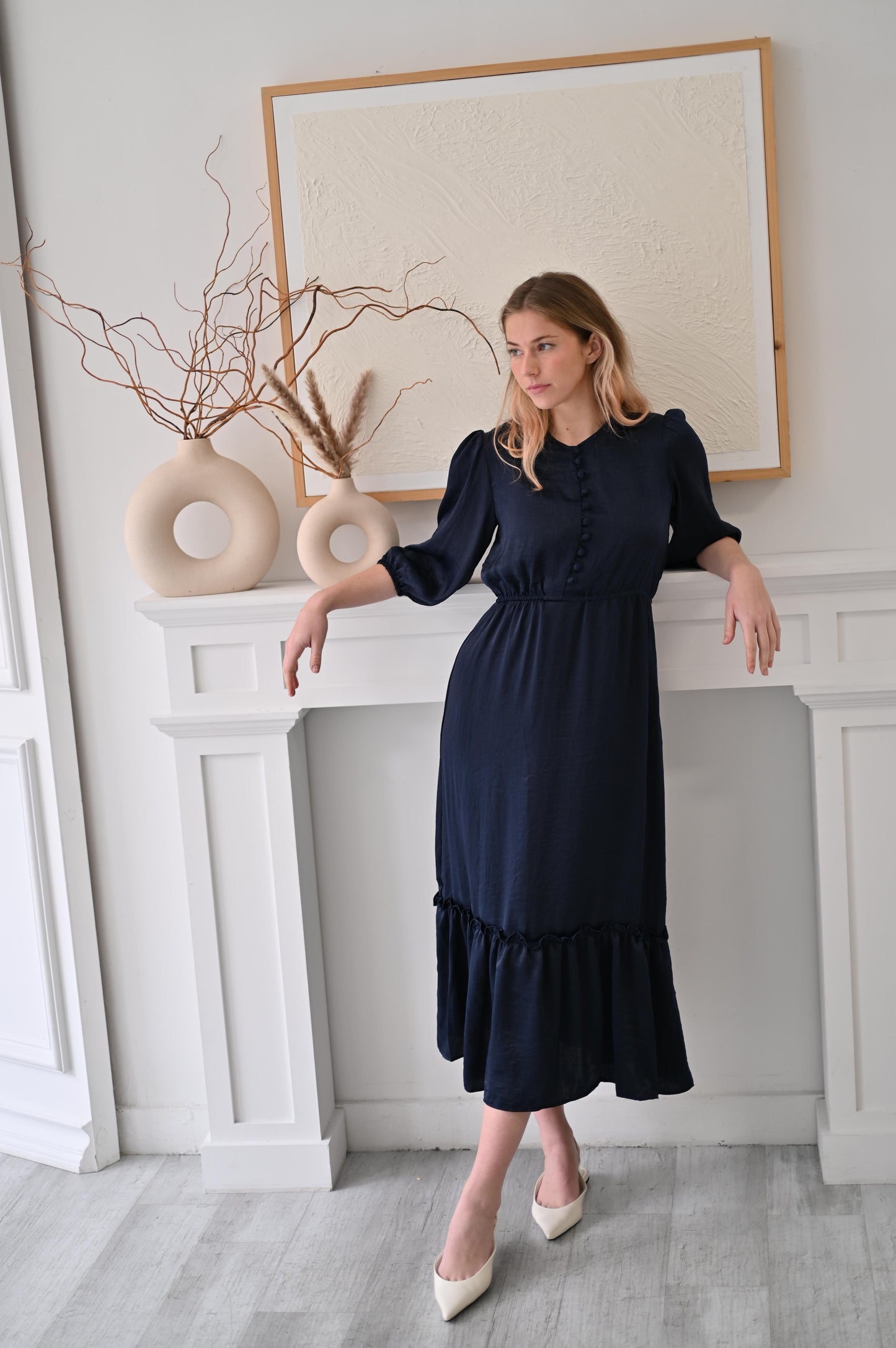 Caroline Dress - Midnight Blue