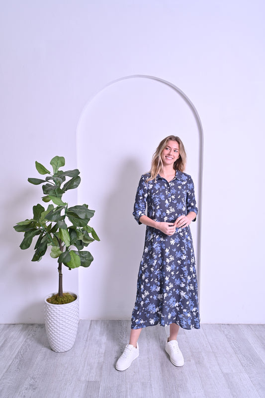 Mia Dress - Blue Floral