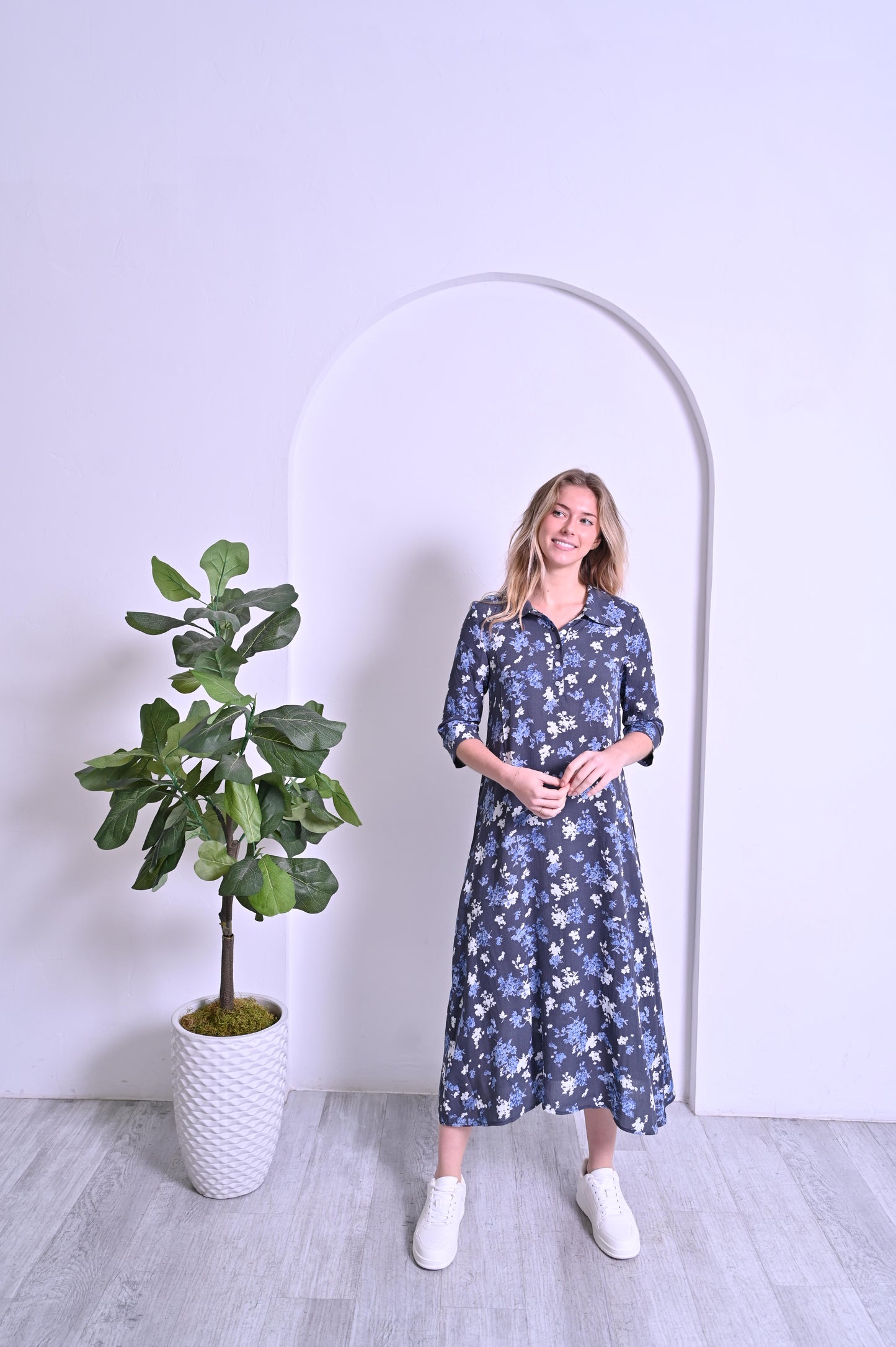 Mia Dress - Blue Floral