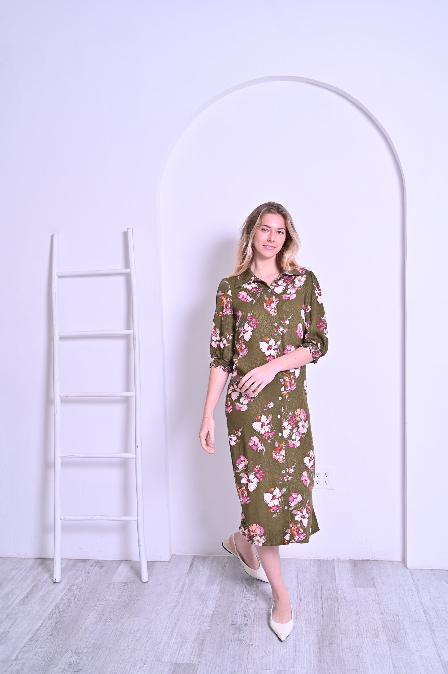 Willow Dress - Olive Floral