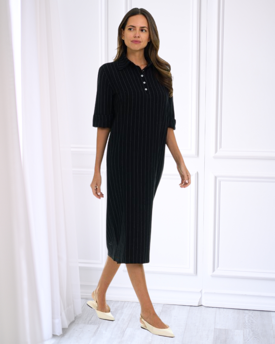 Ivy Dress - Black Stripe